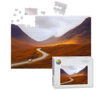 1000 Piece Large Jigsaw Puzzles for Adults, Scottish highlands road the Challenge Stitch Wooden Puzzle Creative Games Gifts Ideas for Women Men Teens