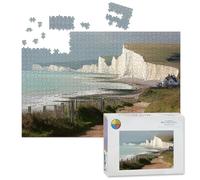 1000 Piece Large Jigsaw Puzzles for Adults, seven sisters cliffs east sussex england british cottage the Challenge Stitch Wooden Puzzle Creative Games Gifts Ideas for Women Men Teens