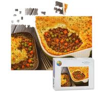 1000 Piece Large Jigsaw Puzzles for Adults, Shepherds Pie Parmesan Crust the Challenge Stitch Wooden Puzzle Creative Games Gifts Ideas for Women Men Teens