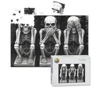 1000 Piece Large Jigsaw Puzzles for Adults, skeletons funny hear no evil speak no evil no evil the Challenge Stitch Wooden Puzzle Creative Games Gift Ideas for Women Men Teens