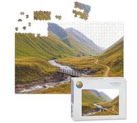 1000 Piece Large Jigsaw Puzzles for Adults, Steep mountainsides Glen Tilt Scottish Highlands the Challenge Stitch Wooden Puzzle Creative Games Gifts Ideas for Women Men Teens