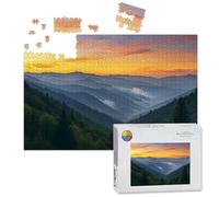 1000 Piece Large Jigsaw Puzzles for Adults, Sunrise Landscape Great Smoky Mountains National Park Gatlinburg TN the Challenge Stitch Wooden Puzzle Creative Games Gift Ideas for Women Men Teens