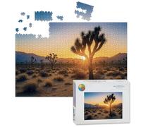 1000 Piece Large Jigsaw Puzzles for Adults, Sunset desert landscape Joshua Tree National Park California the Challenge Stitch Wooden Puzzle Creative Games Gift Ideas for Women Men Teens