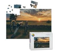 1000 Piece Large Jigsaw Puzzles for Adults, sunset gettysburg national military park cannon the Challenge Stitch Wooden Puzzle Creative Games Gift Ideas for Women Men Teens
