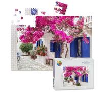 1000 Piece Large Jigsaw Puzzles for Adults, Traditional greek village Paros island Greece the Challenge Stitch Wooden Puzzle Creative Games Gifts Ideas for Women Men Teens