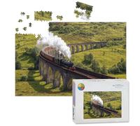 1000 Piece Large Jigsaw Puzzles for Adults, Train Glenfinnan Viaduct Scotland August the Challenge Stitch Wooden Puzzle Creative Games Gifts Ideas for Women Men Teens