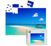 1000 Piece Large Jigsaw Puzzles for Adults, Tropical white sand cay beach Los Roques Venezuela the Challenge Stitch Wooden Puzzle Creative Games Gift Ideas for Women Men Teens