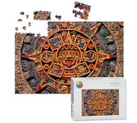 1000 Piece Large Jigsaw Puzzles for Adults, Typical Colored Clay Maya Calendar the Challenge Stitch Wooden Puzzle Creative Games Gifts Ideas for Women Men Teens