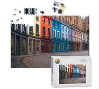 1000 Piece Large Jigsaw Puzzles for Adults, Victoria Street Edinburgh Scotland United the Challenge Stitch Wooden Puzzle Creative Games Gifts Ideas for Women Men Teens