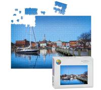 1000 Piece Large Jigsaw Puzzles for Adults, View boats by Annapolis Harbor city the Challenge Stitch Wooden Puzzle Creative Games Gifts Ideas for Women Men Teens