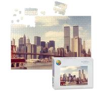 1000 Piece Large Jigsaw Puzzles for Adults, View Brooklyn Bridge Manhattan financial the Challenge Stitch Wooden Puzzle Creative Games Gifts Ideas for Women Men Teens