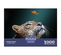 1000 Piece Leopard Butterfly Puzzles for Adults & Wooden Puzzles Educational Puzzle Family Game 1000pcs (75x50cm)