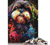 1000 Piece Lhasa Apso Dog Art Jigsaw Puzzles for Adults Jigsaw Puzzles Educational Game Challenge Toy 1000pcs (75x50cm)