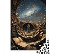 1000 Piece Library Jigsaw Puzzles for Adults Challenge Toy Educational Games Home Decoration Library Galaxy Puzzle Unique Gift 1000pcs (75x50cm)