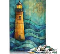 1000 Piece Lighthouse on The Sea Square Puzzles for Adults & Paper Puzzles Educational Game 38x26cm/1000pcs