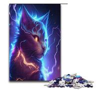 1000 Piece Lightning Cosmic Cat Jigsaw for Kids Wooden Puzzles Home Art Decor 1000 PCS(38x26cm)