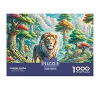1000 Piece Lion Game Puzzle for Adults Gifts Fun Challenging Home Decoration Brainteasing Wild Animal Jigsaw Puzzle for Women Men Adult 70x50cm/1000pcs