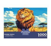 1000 Piece Lion Game Puzzle Great Gift for Adults Challenging Games Home DecoRation Wild Animal Jigsaw Puzzle for Women Men Adult 38x26cm/1000pcs