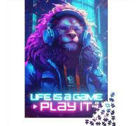 1000 Piece Lion Gaming Jigsaw Square Puzzle for Adults & Paper Puzzles Educational Game Challenge Toy 38x26cm/1000pcs