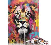1000 Piece Lion Graffiti Wall Artwork Jigsaw Puzzle for Adults And Teenager Sustainable Puzzle for Adults | Games 1000pcs (75x50cm)