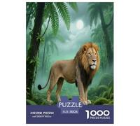 1000 Piece Lion Jigsaw Puzzle for Adults - Challenging Game, Green Jungle Puzzle, Home Decoration Birthday Gifts 38x26cm/1000pcs
