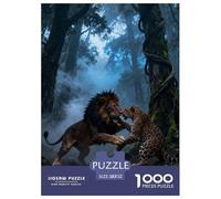1000 Piece Lion Jigsaw Puzzle for Adults & Kids - Family Fun, Family Happy Game, Jungle Fight Jigsaws, Decoration Birthday Gifts 52x38cm/1000pcs