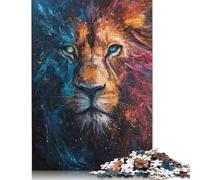 1000 Piece Lion Painting Portrait Square Jigsaw Puzzles for Adults, Wooden Puzzles Educational Game for Children 1000pcs (75x50cm)