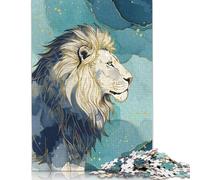 1000 Piece Lion Portrait with Abstract Watercolor Background Jigsaw Puzzles for Adults Paper Puzzle Jigsaws for Adults 1000pcs (75x50cm)