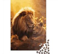 1000 Piece Lion Romantic Creative Square Jigsaw Puzzles for Adults & Wooden Puzzles Stress Relief Puzzle Games And Unique 1000pcs (75x50cm)