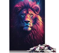 1000 Piece Lion Synthwave Puzzles For Adults Wooden Puzzles Brain Teaser Puzzles For Children 1000pcs (75x50cm)