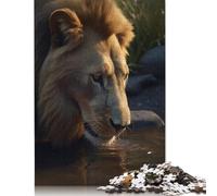 1000 Piece Lion Water Drinking River Jigsaw Puzzle for Adult Teenagers Puzzle Jigsaws for Adults Puzzles for Adults 1000pcs (75x50cm)
