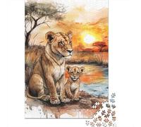 1000 Piece Lioness And Cub Jigsaw Puzzles for Adults Paper Puzzle Jigsaws for Adults 1000pcs (38x26cm)