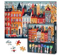 1000 Piece London Skyline Jigsaw Puzzle for Adults British Architecture Cityscape Puzzle Patterned Houses Urban Landscape Art Challenge 27.5x19.7 Inch