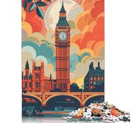 1000 Piece London Skyline with Big Ben Jigsaw Puzzlesfor Adults Teenagers Puzzle Adult Jigsaw Puzzle Home Educational Games DIY Toys 1000pcs (75x50cm)
