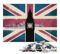 1000 Piece London Skyline with Big Ben Square Jigsaw Puzzles for Adults, Paper Puzzles Learning Educational Toy 38x26cm/1000pcs
