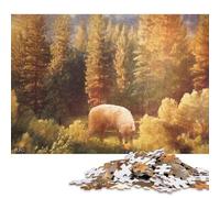 1000 Piece 'Lone Wolf in Autumn Jigsaw Puzzles for Adults Teenagers Wooden Puzzle Jigsaws for Adults Educational Game Challenge Toy 1000pcs (75x50cm)