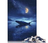 1000 Piece Lonely Whale In Moonlight Creative Square Jigsaw Puzzles for Adults And Paper Puzzles Toy Intellectual Game 38x26cm/1000pcs