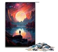 1000 Piece Looking at The World Alone Puzzles Gifts Jigsaw Puzzles for Adults Christmas Wishlist with Santa Claus for Teenager Age 14 Up 1000PCS(75x50cm)