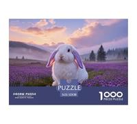 1000 Piece Lop Rabbit Jigsaw Puzzle for Adults - Challenging Brain Teaser, Purple Flower Cluster Puzzle, Home Decoration Birthday Gifts 52x38cm/1000pcs