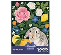 1000 Piece Lop Rabbit Jigsaw Puzzle for Adults - Challenging & Brainteasing, Flowers Fruit Puzzle, Decoration Gifts 70x50cm/1000pcs