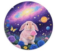 1000 Piece Lop Rabbit Jigsaw Puzzle for Adults - Family-Friendly Brain Teaser, Star And Moon Flowers Jigsaws, Decoration Gifts 1000pcs (67.5x67.5cm)