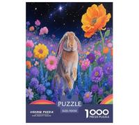 1000 Piece Lop Rabbit Jigsaw Puzzle for Adults - Family Fun, Family Game, Sea of Flowers Jigsaws, Home Decoration Gifts 70x50cm/1000pcs