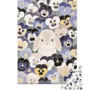 1000 Piece Lop Rabbit Jigsaw Puzzles for Adults Challenge Toy Educational Games Home Decoration Pansy Lop Rabbit Puzzle Unique Gift 1000pcs (75x50cm)