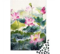1000 Piece Lotus Jigsaw Puzzle for Adult Teenagers Wooden Learning Educational Toys 1000pcs (75x50cm)
