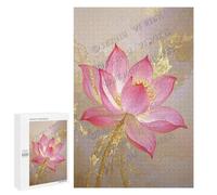 1000 Piece Lotus Wooden Jigsaw Puzzle - Aquatic Flower for Adults, Ideal for Relaxation, Meditative Activity, Finished Size 20 x 30 Inches