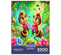 1000 Piece Lovely Bee Game Puzzle Great Gift for Adults Challenging Games Home Decoration Cute Insects Jigsaw Puzzle for Women Men Adult 70x50cm/1000pcs