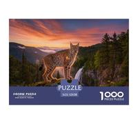 1000 Piece Lynx Jigsaw Puzzle for Adults - Challenging Brain Teaser, Forest Waterfall Puzzles, Home Decoration Birthday Gifts 52x38cm/1000pcs