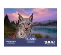 1000 Piece Lynx Jigsaw Puzzle for Adults - Family-Friendly Brain Game, Lakeside Meadow Puzzle, Home Decoration Gifts 70x50cm/1000pcs