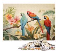 1000 Piece Macaw Parrots Birds Art Square Puzzles for Adults & Paper Puzzles Educational Game 38x26cm/1000pcs