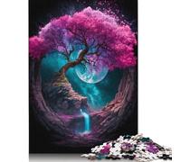 1000 Piece Magic Tree Full Moon Puzzles for Adults Wooden Puzzles Educational Game for Children As A 1000pcs (75x50cm)
